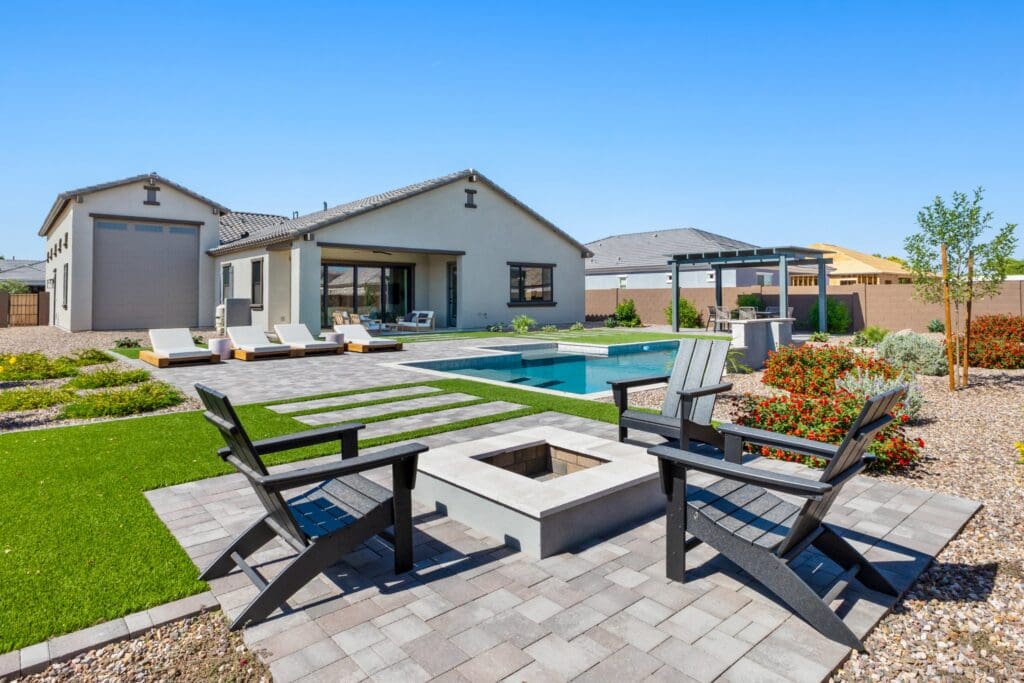 Acoma Estates Lot 7 fire pit and pool
