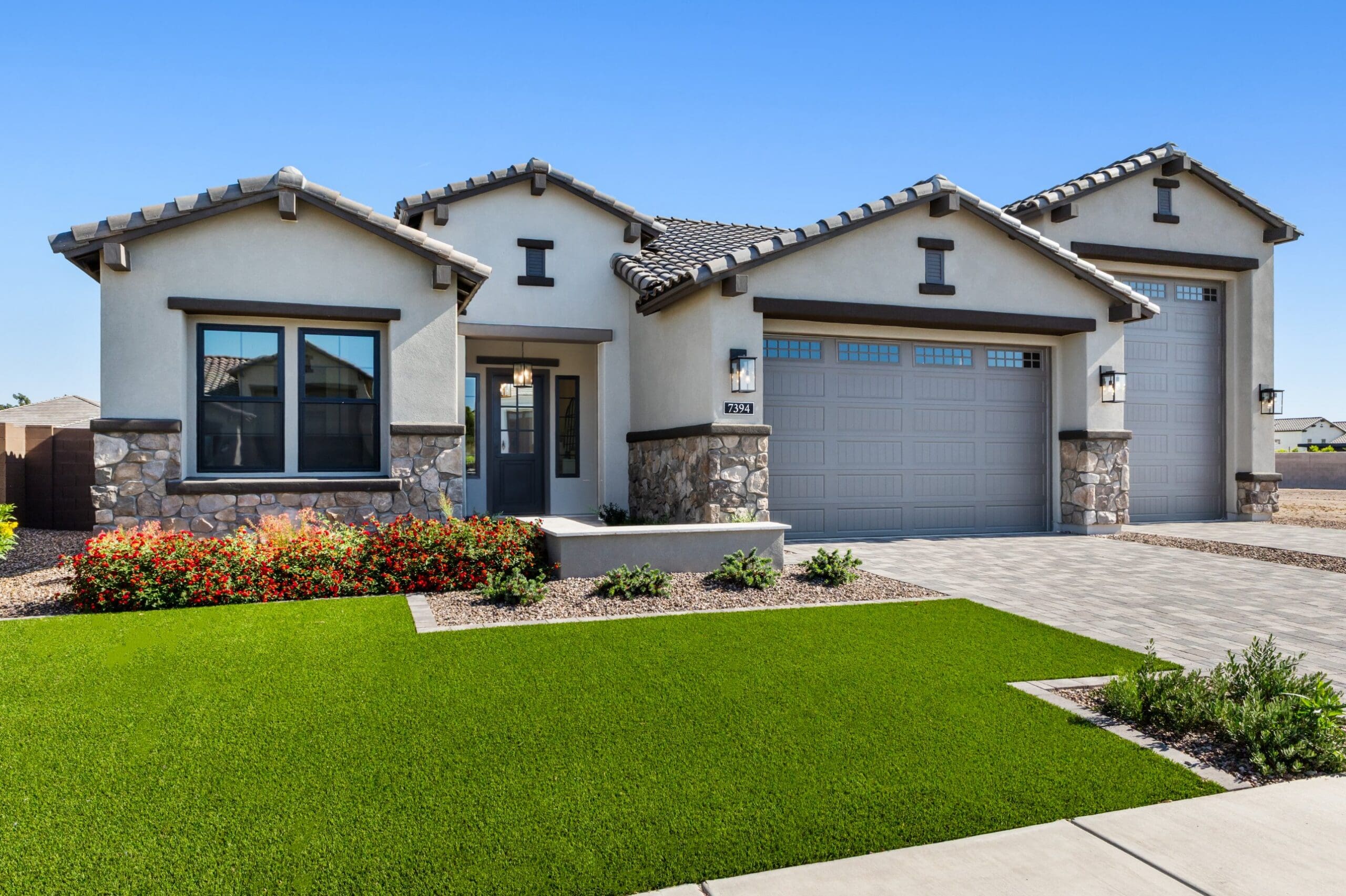 Acoma Estates Lot 7 front elevation with RV garage
